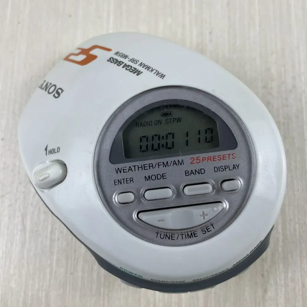 Sony S2 SRF-M85W Sports Mega Bass Walkman Weather/FM/AM Radio/Tested Working